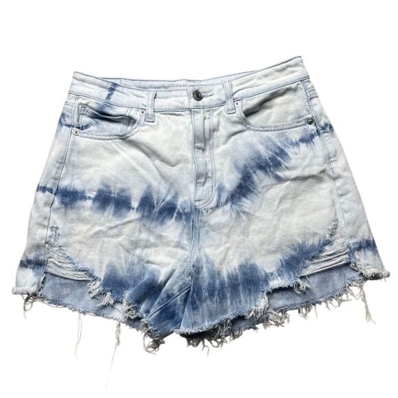 American Eagle Tie-Dye Denim Highest Rise Mom Short Size 6 - Picture 3 of 3